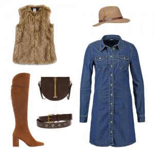 Conjunto 1 chaleco de pelo